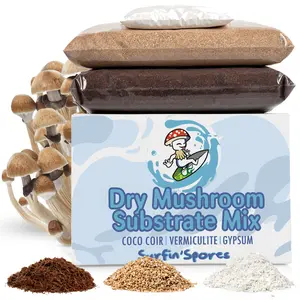 Surfin' Spores Dry Mushroom Substrate Mix | Each Kit Produces 10 Pounds of Pasteurized Substrate | CVG Mix (Coco Coir, Vermiculite, Gypsum)