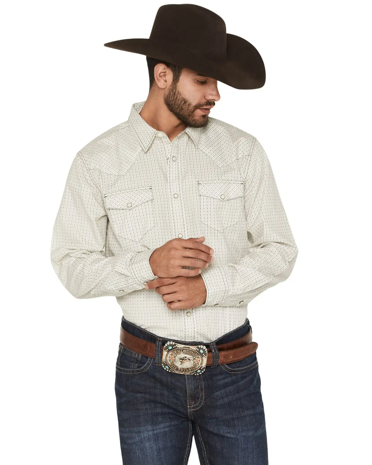 Gibson Trading Co Men's Men'S Tulsa Striped Long Sleeve Snap Western Shirt - Gmsp26w9-Iv-T
