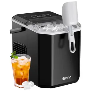 Silonn Ice Maker Countertop, Portable Ice Machine with Carry Handle, Self-Cleaning Ice Makers with Basket and Scoop, 9 Cubes in 6 Mins, 26 lbs per Day, Ideal for Home, Kitchen, Camping#TikTokShopBlackFriday