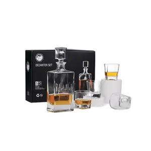 Custom Engraved Decanter and Rocks Glass Gift Set - 5 Piece Set in Elegant Packaging Utensils