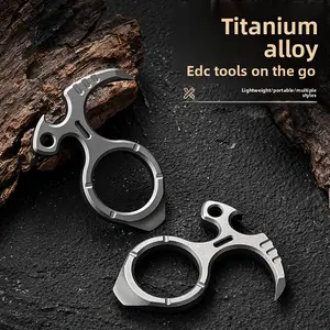 Lightweight Tactical Equipment, One-Piece Titanium Alloy Edc Tool Bottle Opener, Durable & Portable Design, Ideal for Outdoor Activities