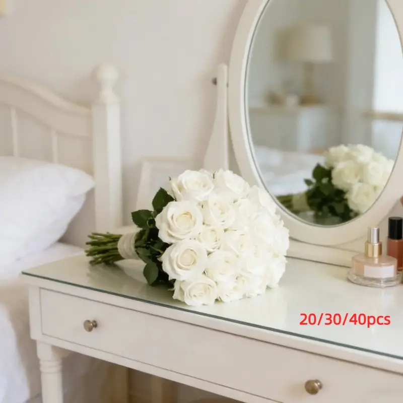 20/30/40pcs Artificial Rose Bouquet, Faux Flower Bouquet, Artificial Roses Bouquet, Perfect for Decorative Flower Arrangements, Home Table Decor, Living Room Decoration, Vase Decor, Valentine's Gift