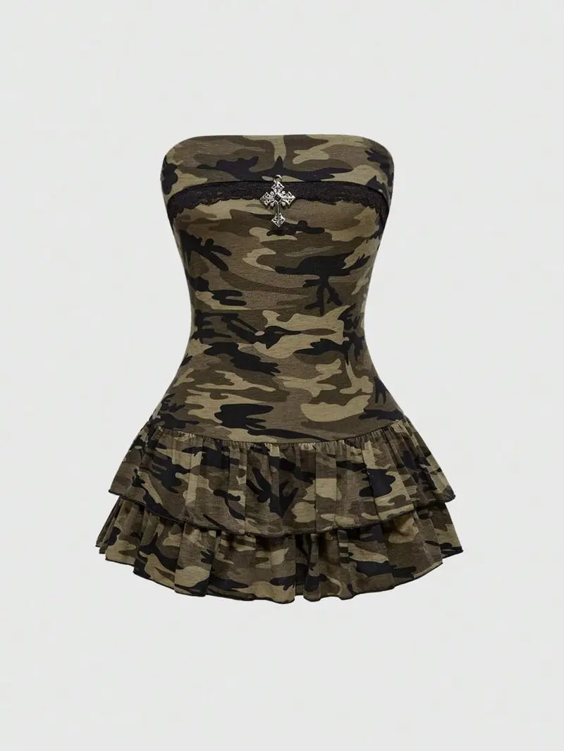 green emerald velvet dress Attention-Worthy Camo Print Bodycon Mini Dress