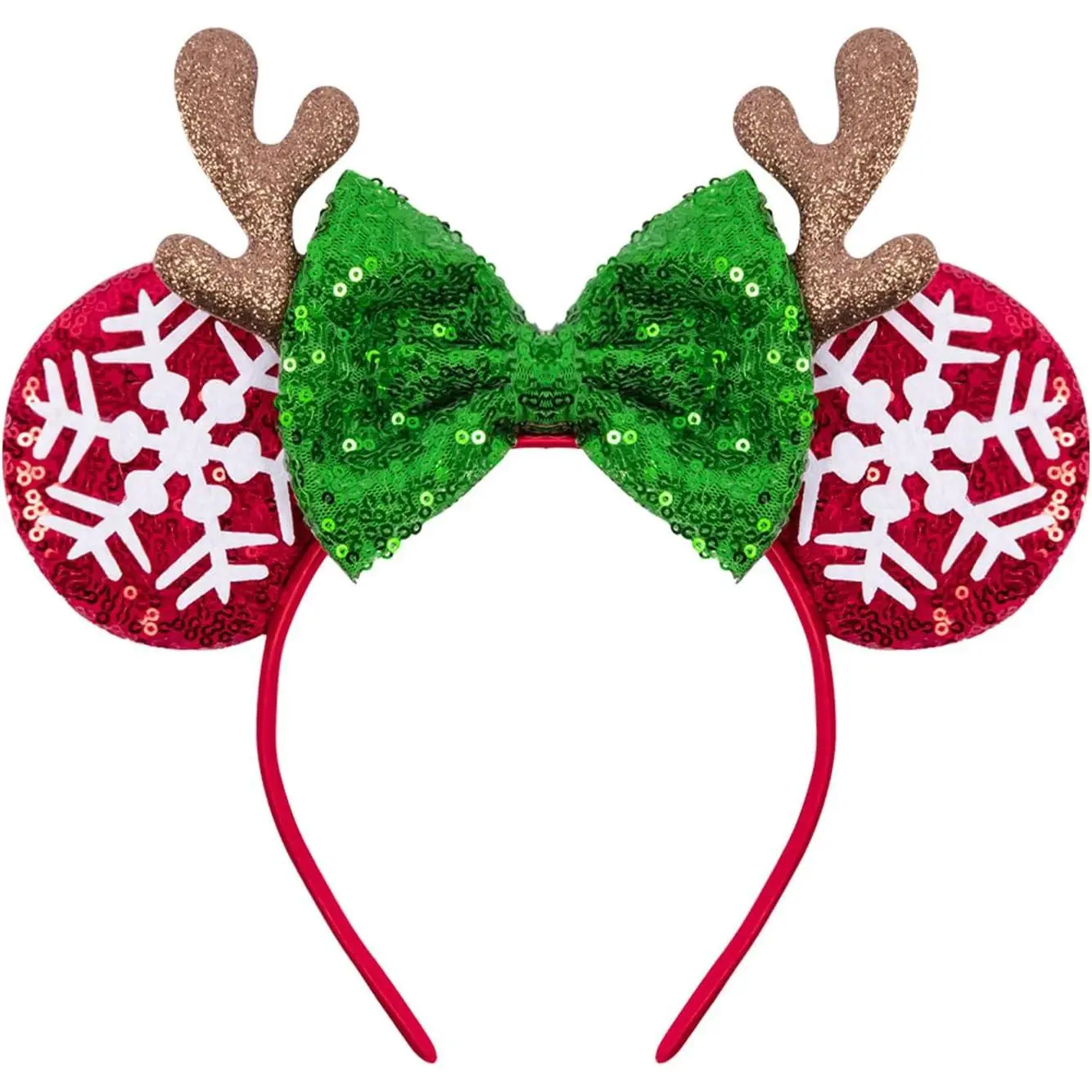 Glitter Mouse Ear Headband, Christmas Antlers Hair Accessories For Adults Women, Christmas Holiday Cosplay Costume Party