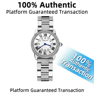 Cartier Ronde de Cartier W6701004 29.5mm White Dial Stainless Steel Watch with Aftermarket Bezel Diamonds & Quartz Movement WHT028808