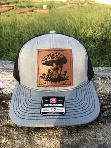 Mystical Mushroom Leather Patch Hat
