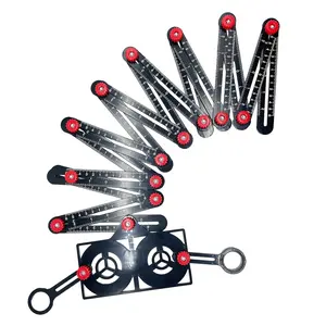 Multi-Angle Measuring Ruler,16-Sided Angle Measurement,Tile Holes Measure Ruler,Aluminum Alloy Multi Angle Measuring Tool with Positioning Apertures for Flooring/Woodworking/Tiling, Roofing