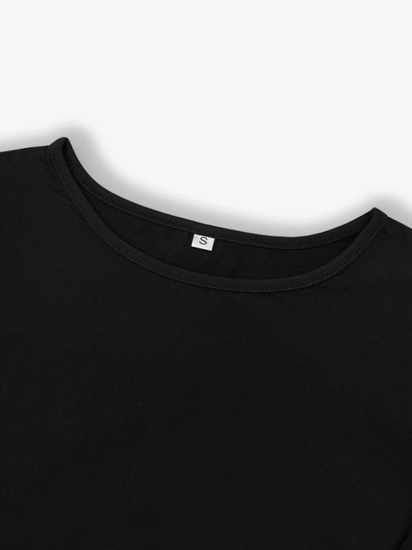 Women's Slim-Fit Long Sleeve Tee & Sweatpants Set, Comfortable Casual Wear for Spring & Fall, Daily Essentials