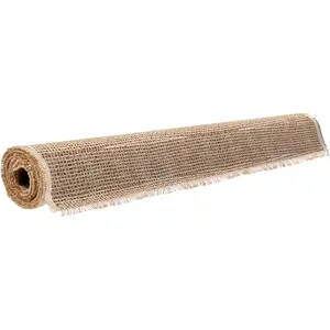 Natural Burlap, 62 Inch X 5 FT, NO-FRAY Burlap Roll-Long with Finished Edges- Suitable for DIY, Weddings, Tree Wraps for Winter, Table, Placemat, Crafts, and Animal Bites