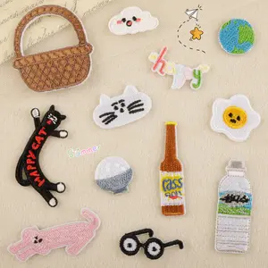 10pcs Colorful Embroidered Patches DIY for Clothes Hats Bags, Vintage Sew-on Badges for Repair or Decoration
