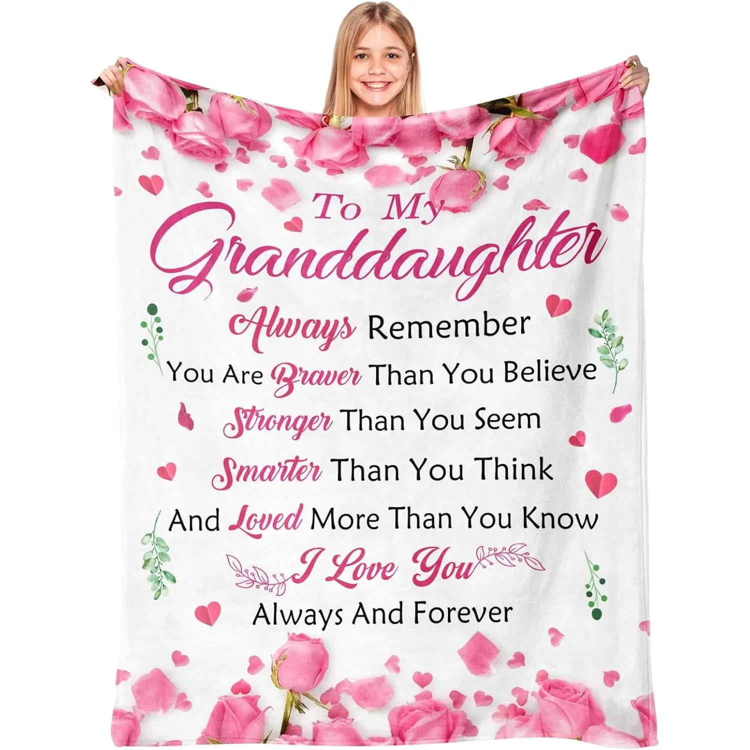 Easter Gifts for Kids Teens Girls - Easter Basket Stuffers for Teens - Granddaughter Gifts from Grandma Grandpa - Graduation for Granddaughters - Granddaughter's Blanket