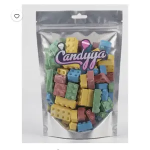 Candyya Stackable Building Bricks Hard Candy Snack, Sweet & Fruity Sugar Treats, 10 oz Pouch