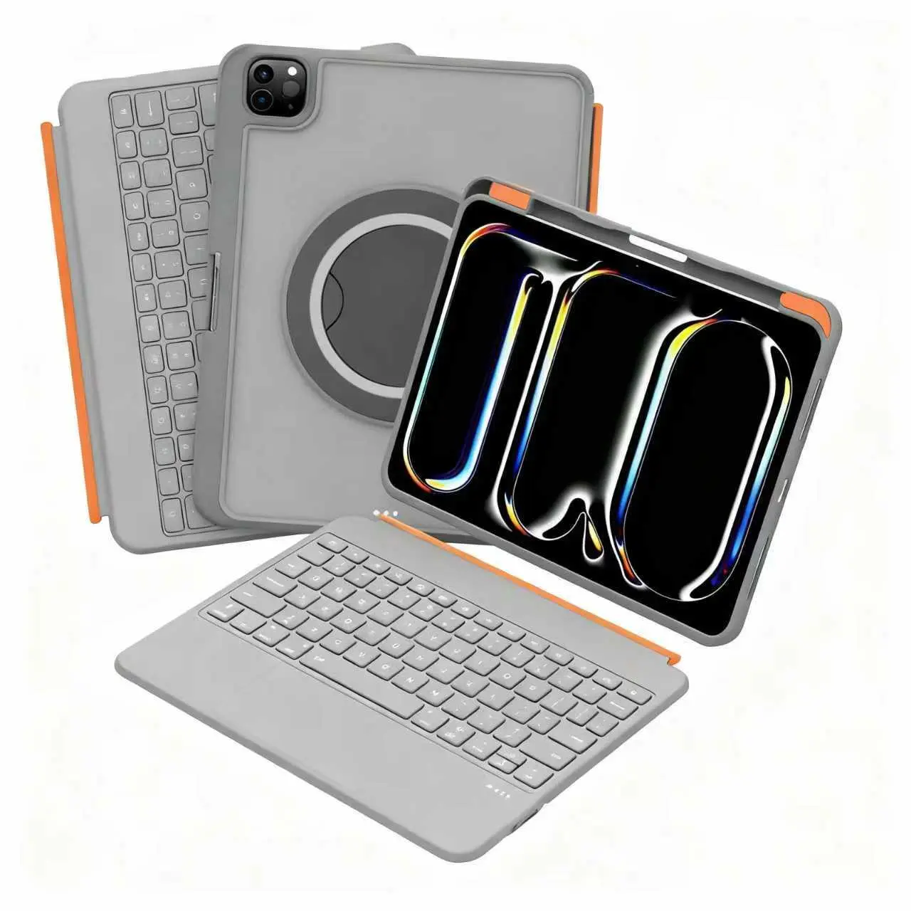 PBSEV 2-in-1 Tablet Case & Wireless Keyboard for iPad 10th 2022 (10.9 Inch) & iPad 11th Generation 2025 (A16 Chip) Inch 360 Stand Portable Use Magnetic Detachable Device RGB Backlit Touchpad
