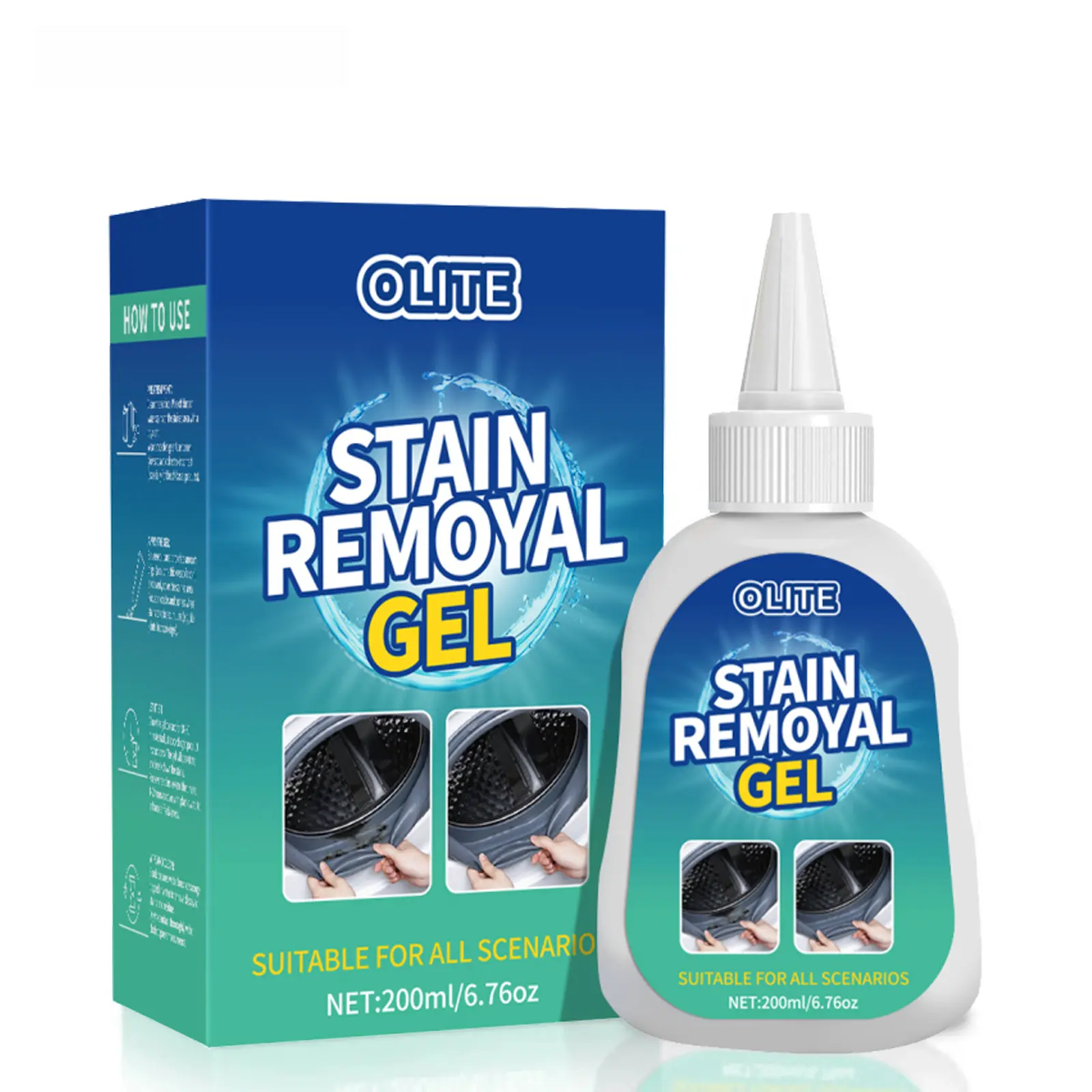 OLITE Powerful Stain Remover Gel 200ml Multi-Purpose Cleaner for Kitchen Washing Machines & Bathroom Removes Grease Mold Stains Safe for Appliances Surfaces