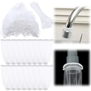 100 Pieces Lint for Machine Hose Lint Laundry Pet Dog Hair Catcher with 100 Pcs Cable Ties for Washer Machine Hose Sink Snare Drain Mesh Bag Dryer