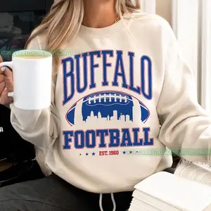 [Sale off up to 50%] Buffalo Football Vintage Sweatshirt, Buffalo Bill Sweatshirt, Buffalo New York Sweater, Buffalo Bill Fan Gift, Sunday Football, streetwear graphic tee