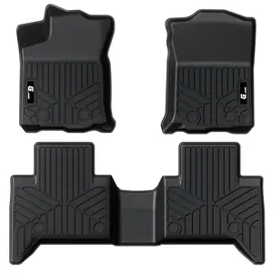 【GARVEE】TPE All Weather Floor Mats Custom Fit for 2018-2023 Toyota Tacoma Double Cab, Front & Rear 1st & 2nd Row Liners, Compatible with Non-Hybrid, Automatic Transmission Models
