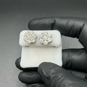 VVS moissanite 925 silver screwback earrings