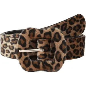 Women's Leopard Print Belts Faux Fur PU Leather Waist Belts fashion colorblock