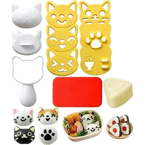 Onigiri Mold. 6 count Cute  Rice Ball Mold. Plus 1 count Classic Triangle Gimbap Mold.  Sushi Making Kit for  Lunch Bento, Home DIY