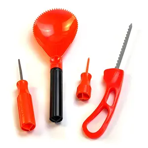 Plastic All in One Pumpkin Carving Kit, 12 Pieces, (Orange)