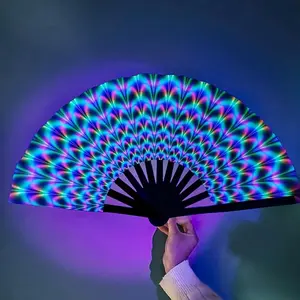 Colorful Hand Fan, Portable Foldable Hand Fan, Luminous Fan for Party, Holiday and Costume, Party Decoration Supplies, Home Decor