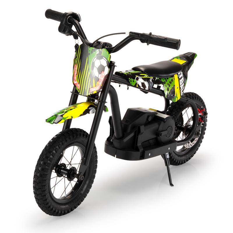 24V Kids Electric Dirt Bike, Battery Powered Ride-On Motorcycle w/ LED Lights, Adjustable Speed, Rear Disc Brake, Power Display, Rubber Tire, Max Speed 13 MPH,Christmas presents Green