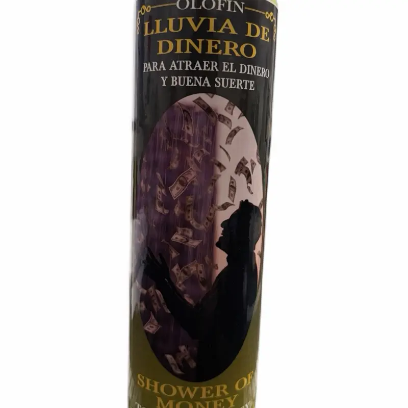 Lluvia de Dinero Veladora preparada green color candle for attracting money and good luck