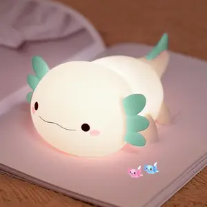 Cute Axolotl Night Light for  Bedroom,    Night Lamp Touch Control Nightlights USB Rechargeable Bedside Lamp for    Girls
