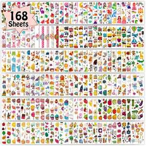 168 Sheets (2000 Styles) Kids Temporary Tattoos for Party Supplies, Fake Tattoo Stickers with Dinosaur/Mermaid/Pirate for Boys and Girls, Birthday Games for Party