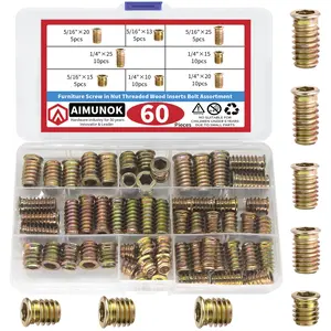 Aimunok Zinc Alloy Internal & External Thread Screws, Male-Female Thread Fasteners, Durable Metal Hardware for Various Applications