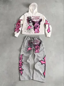 Tiktok Dark Sweet Cool Men's Fashion Set, Angel Broken Heart, Street Style Arm Bracelet, Loose Fit, Unique Design