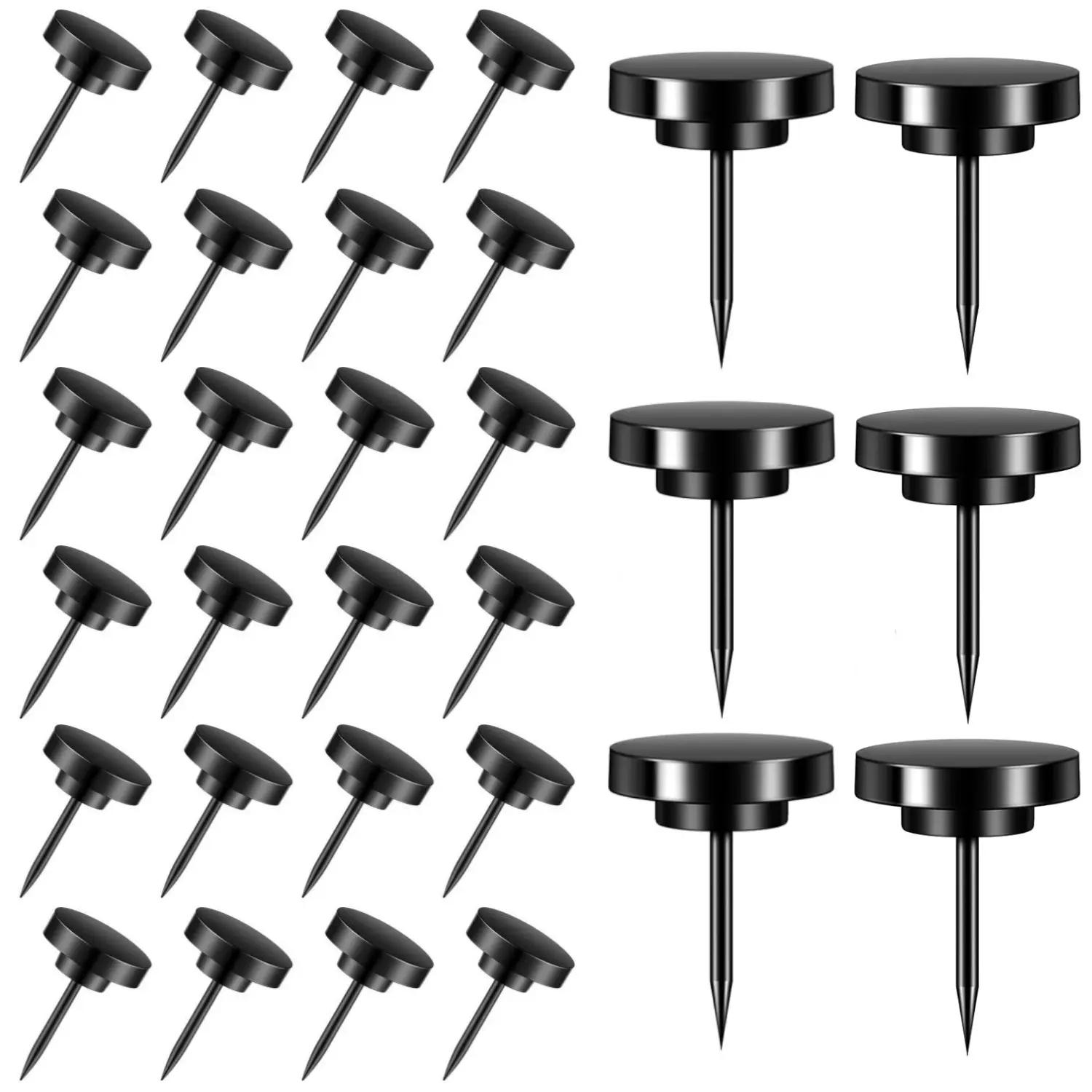30Pack Push Pins,Thumb Tacks, Board Pins for Cork Board, Push Pins for School, Office, Map, Photo Wall, Cork Board Bulletin Board(Black) - Tools & Hardware.