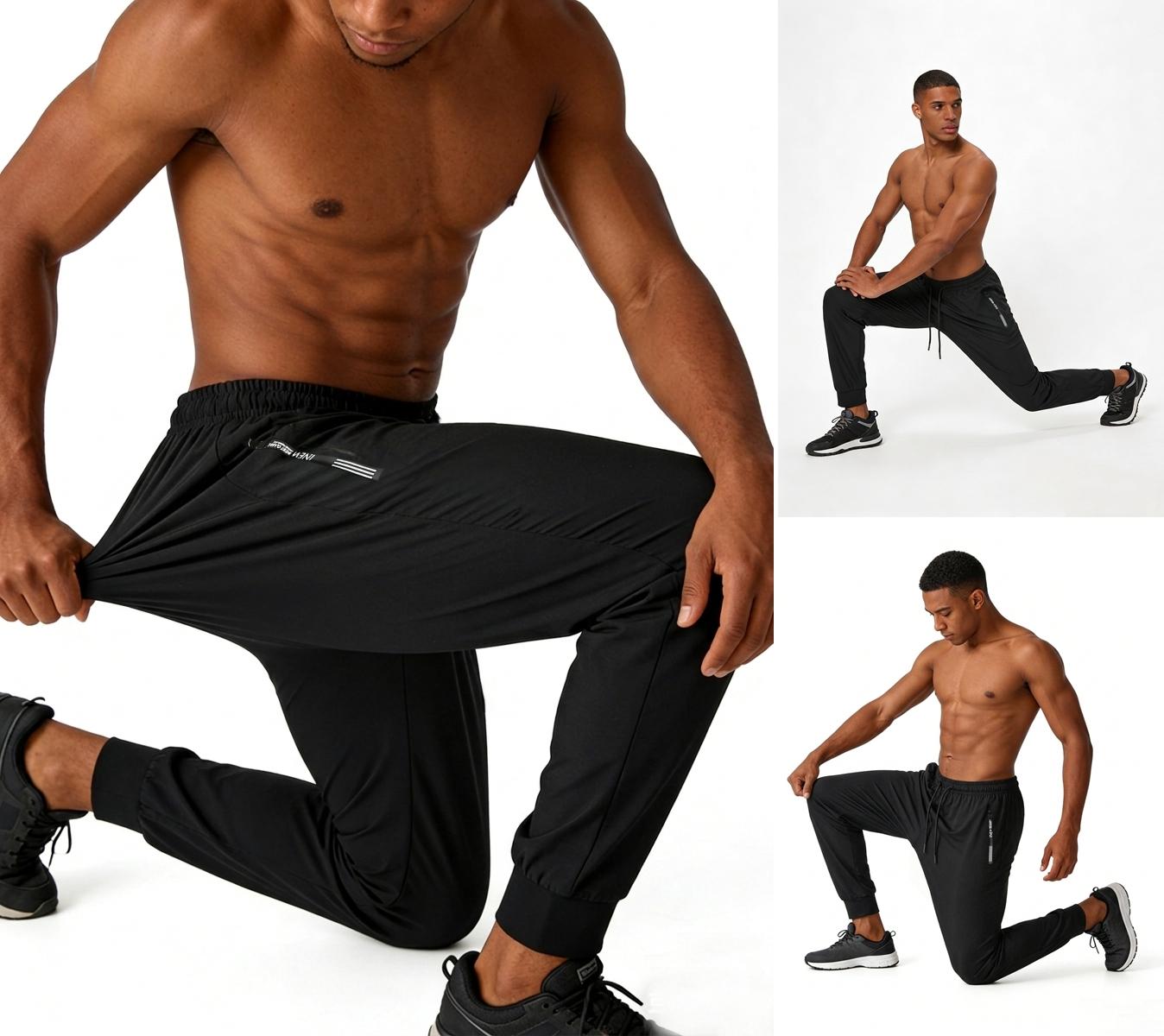 Men’s Ice Silk Sports Pants, Set of 3 – Elastic waistband with drawstring design, moisture-wicking workout pants suitable for gym, climbing, tennis, and basketball – Regular-fit casual athletic long pants, menswear Men’s Ice Silk Sports Pants, Set of 3 – Elastic waistband with drawstring design, moisture-wicking workout pants suitable for gym, climbing, tennis, and basketball – Regular-fit casual athletic long pants, menswear