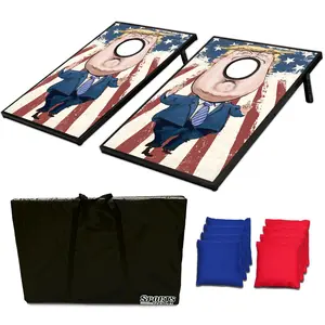 Sports Festival Outdoor TRUMP Comic Avatar Cornhole Tic-Tac-Toe 2-in-1 Gameplay Set