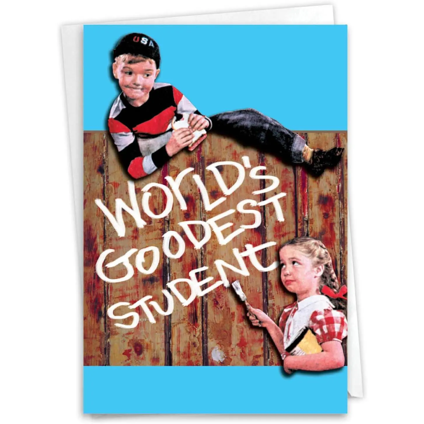 Retro Graduation Card Funny - Congratulations Notecard for Graduate, School and College Grad Humor