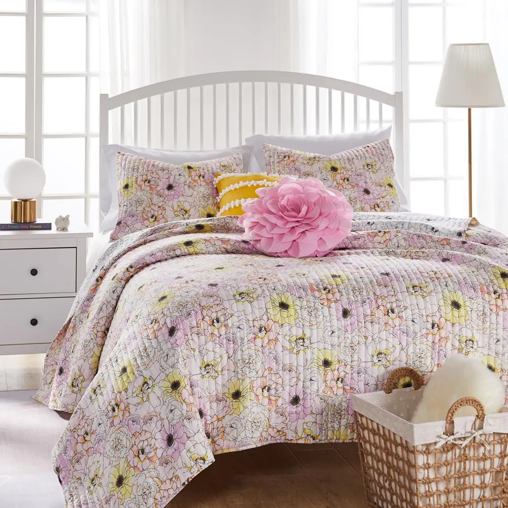 Greenland Home Misty Bloom GL-2005AMST Quilt Set 2-Piece Twin/XL