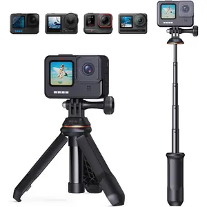 33.5cm/13.2" Selfie Stick Tripod, Portable Vlog Handle Grip Action Camera Selfie Stick For GoPro Hero 13,12,11,10,9,8,Max, DJI Osmo Action 5,4,3,2,1. (Black)