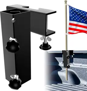 Truck Bed Flag Pole Holder, Thickened and Square Version for Pickup Bed, NO Drilling Required, Fit 1 to 2 inch Flag Pole