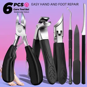 5-6 Piece Manicure Tools Set, Professional Stainless Steel Nail Clippers, Luxury Leather Case, Perfect Gift for All Occasions, Nail Care Tool