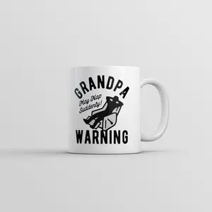 Grandpa Warning Mug Funny Sarcastic Fathers Day Gift Coffee Cup - 11oz Funny Coffee Mugs Ceramic Printed Drinkware Cup