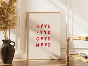 [UNFRAMED POSTER] Good Mood Print | Minimal Heart Typography Poster