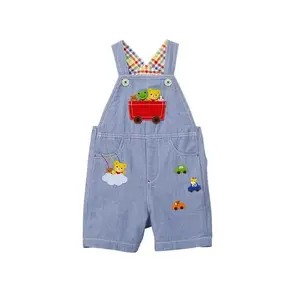 New Spring & Fall Cartoon Patterned Overalls for Baby Boys HY7247760 Ripped Design with Pockets Perfect for Outdoor Activities 57% Cotton 26% Polyester 17% Viscose