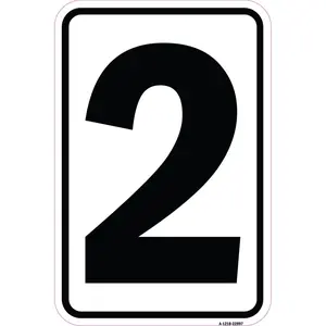 SignMission  12 x 18 in. Aluminum Sign - Sign with Number 2