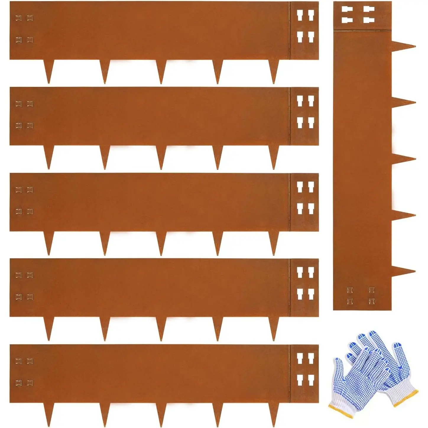 Corten Steel Edging Corten Steel Landscaping Edging 12" H x 40" L Metal Garden Edging Landscape Edging Metal Border Edge Rusted for Yard Lawn Outdoor Flower  6 count by