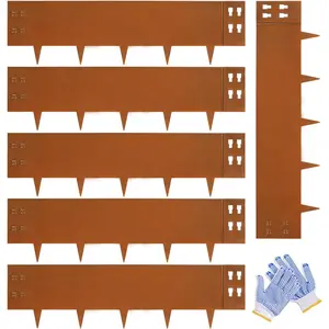 Corten Steel Edging Corten Steel Landscaping Edging 12" H x 40" L Metal Garden Edging Landscape Edging Metal Border Edge Rusted for Yard Lawn Outdoor Flower  6 count by