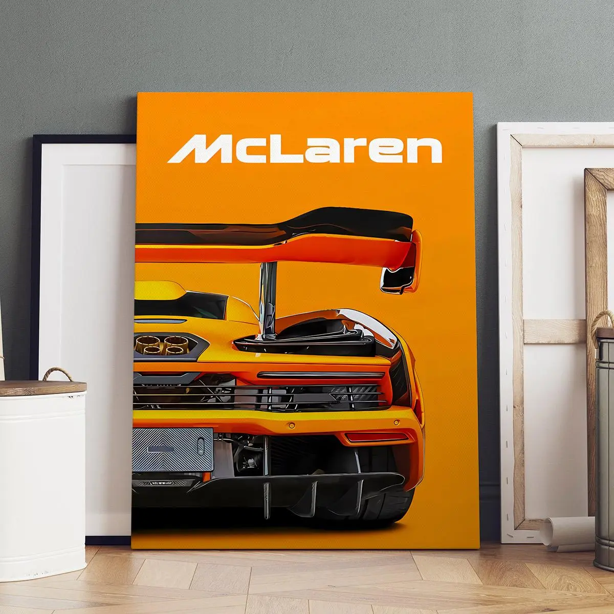 McLaren Car Pattern Canvas Print with Frame, Modern Artwork for Home Living Room Bedroom Office Aesthetic Wall Decor, Ideal Gift, Ornaments, Wall Art Painting, Wall Art Decoration
