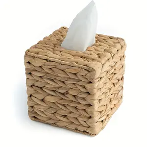 Boho Chic Tissue Box Holder - Square Decorative Facial Tissue Cube for Bathroom & Table Storage, Shelf Baskets Restroom Cover 1Pc