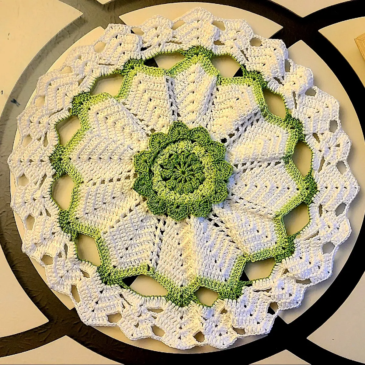 key lime crochet tablecloth