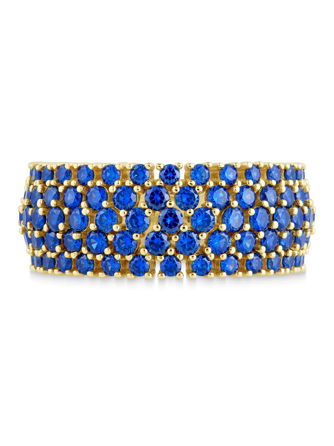 Yvonne Women's Sapphire CZ Eternity Ring, Multi-Row 8 mm Band in Sterling Silver or Gold Plate, Lead and Nickel Free, Female, Sterling Forever, Adults, Synthetic Diamond